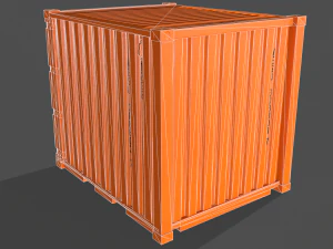 pbr 10 ft storage container - orange 3D Model