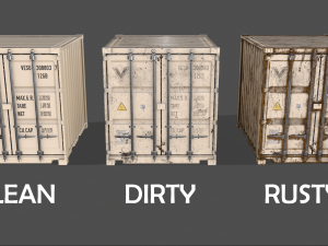 pbr 10 ft storage container - white Modelo 3D