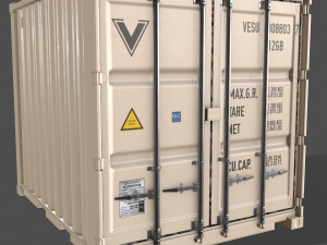 pbr 10 ft storage container - white Modelo 3D