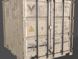 pbr 10 ft storage container - white 3D Model