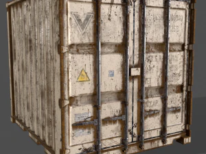 pbr 10 ft storage container - white 3D Model