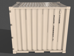 pbr 10 ft storage container - white Modelo 3D