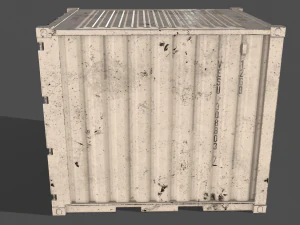 pbr 10 ft storage container - white 3D Model