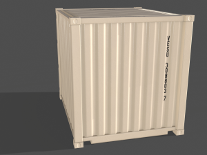 pbr 10 ft storage container - white Modelo 3D