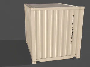 pbr 10 ft storage container - white 3D Model