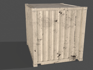 pbr 10 ft storage container - white Modelo 3D