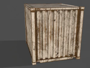 pbr 10 ft storage container - white 3D Model
