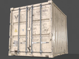 pbr 10 ft storage container - white 3D Model