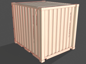 pbr 10 ft storage container - white Modelo 3D