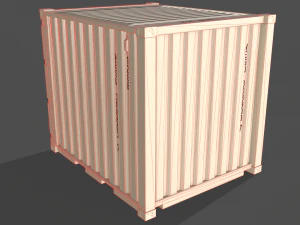 pbr 10 ft storage container - white 3D Model