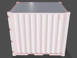 pbr 10 ft storage container - white 3D Model