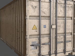 pbr 20 ft shipping cargo container - white 3D Model