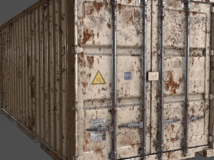 pbr 20 ft shipping cargo container - white 3D Model