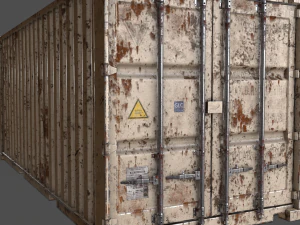 pbr 20 ft shipping cargo container - white 3D Model