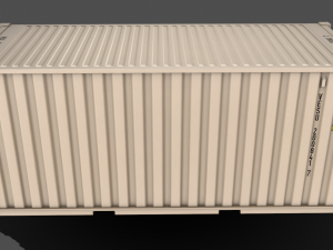 pbr 20 ft shipping cargo container - white 3D Model