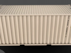 pbr 20 ft shipping cargo container - white 3D Model