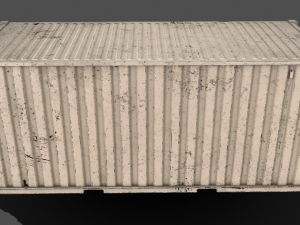 pbr 20 ft shipping cargo container - white 3D Model