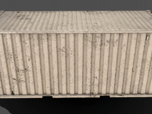 pbr 20 ft shipping cargo container - white 3D Model