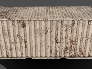 pbr 20 ft shipping cargo container - white 3D Model