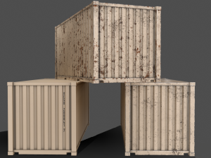 pbr 20 ft shipping cargo container - white 3D Model