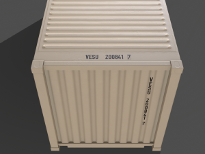 pbr 20 ft shipping cargo container - white 3D Model