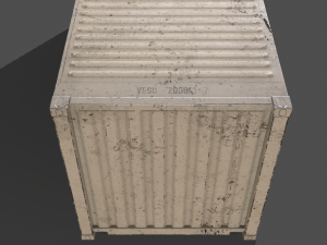 pbr 20 ft shipping cargo container - white 3D Model