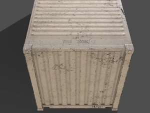 pbr 20 ft shipping cargo container - white 3D Model