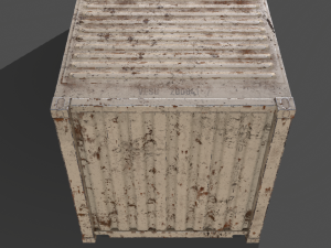 pbr 20 ft shipping cargo container - white 3D Model