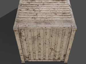 pbr 20 ft shipping cargo container - white 3D Model