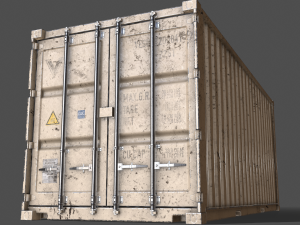 pbr 20 ft shipping cargo container - white 3D Model