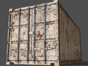pbr 20 ft shipping cargo container - white 3D Model