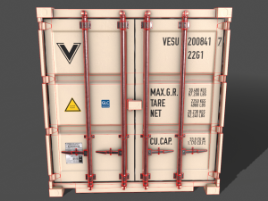pbr 20 ft shipping cargo container - white 3D Model