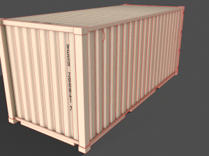 pbr 20 ft shipping cargo container - white 3D Model
