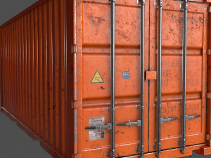pbr 20 ft shipping cargo container - orange Modelo 3D