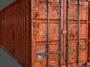 pbr 20 ft shipping cargo container - orange Modelo 3D