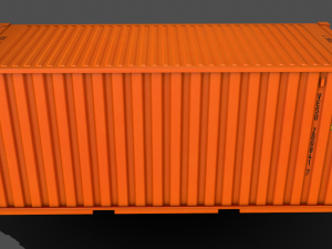 pbr 20 ft shipping cargo container - orange Modelo 3D