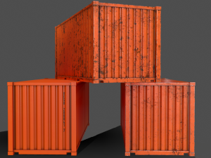 pbr 20 ft shipping cargo container - orange Modelo 3D