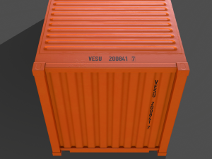 pbr 20 ft shipping cargo container - orange Modelo 3D
