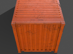 pbr 20 ft shipping cargo container - orange Modelo 3D