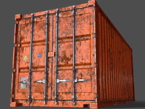 pbr 20 ft shipping cargo container - orange Modelo 3D