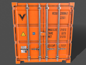 pbr 20 ft shipping cargo container - orange Modelo 3D
