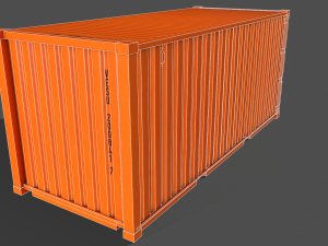 pbr 20 ft shipping cargo container - orange Modelo 3D