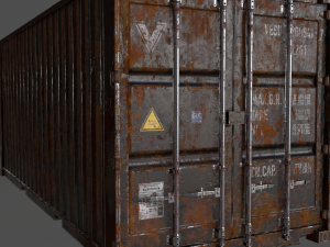 pbr 20 ft shipping cargo container - black 3D मॉडल