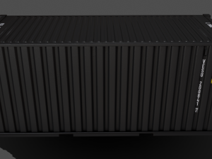 pbr 20 ft shipping cargo container - black 3D मॉडल