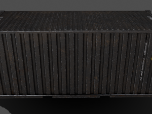 pbr 20 ft shipping cargo container - black 3D मॉडल