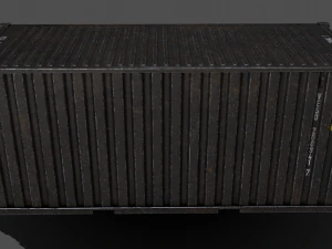pbr 20 ft shipping cargo container - black 3D Model
