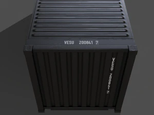 pbr 20 ft shipping cargo container - black 3D Model