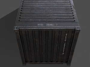pbr 20 ft shipping cargo container - black 3D Model