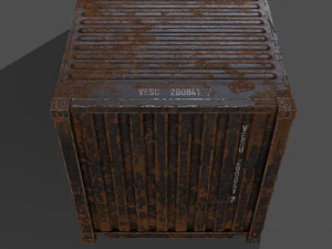 pbr 20 ft shipping cargo container - black 3D Model