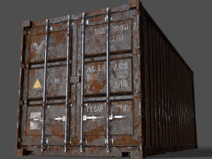 pbr 20 ft shipping cargo container - black 3D मॉडल